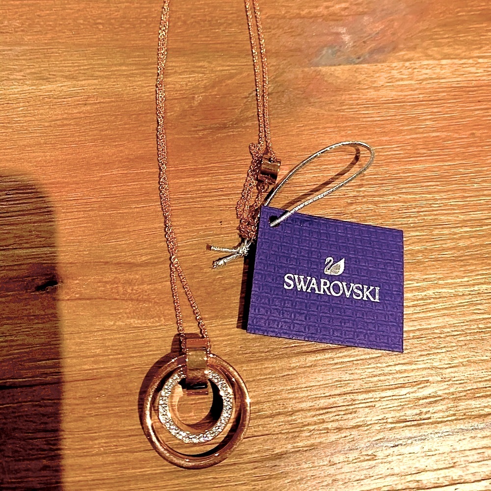 Swarovski, Hollow Pendant, Circle, Medium, White, Rose gold-tone. NWT